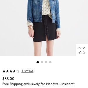 Madewell black tie-up skirt